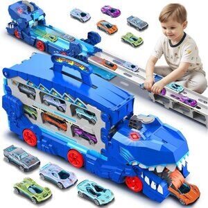 Dinosaur Devouring Car for Kids, City Dinosaur Ultimate Hauler Track Toy, Gifts